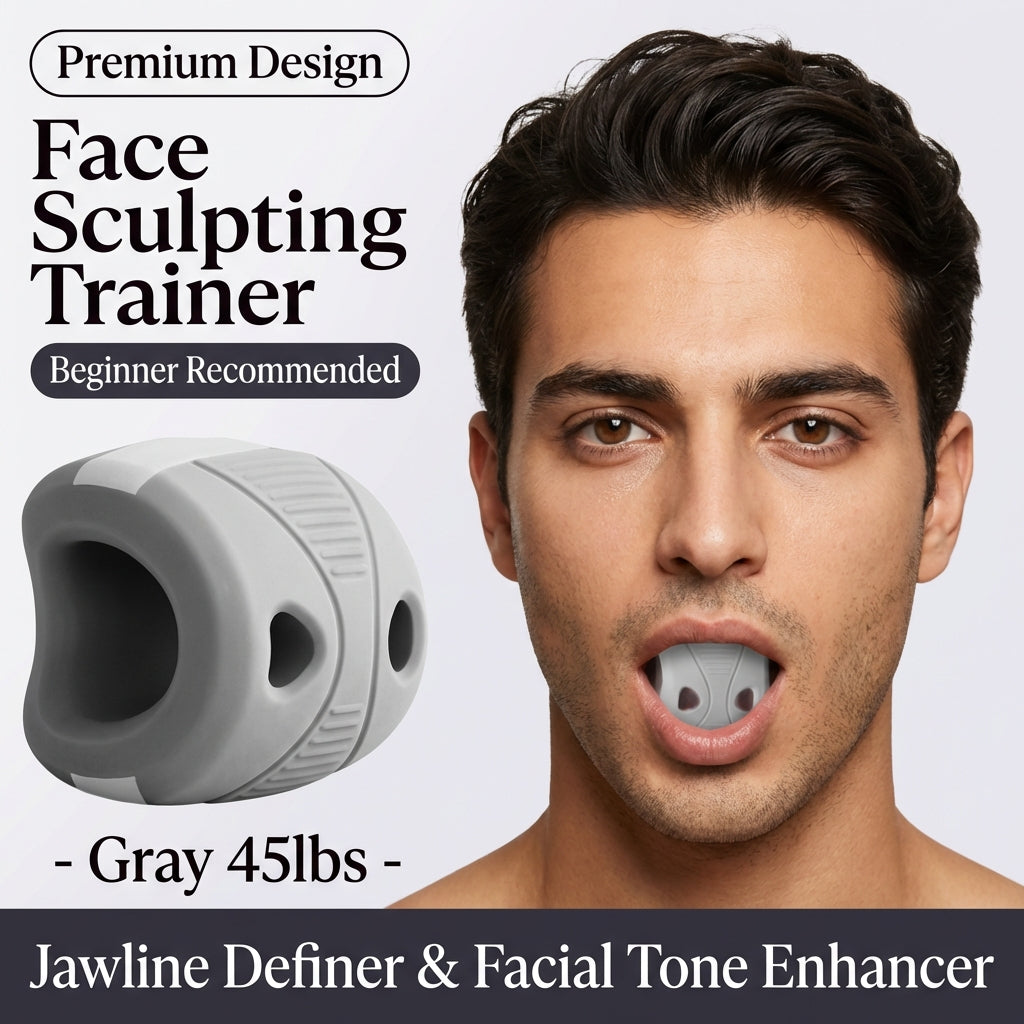Xinen® German-Design Facial Yoga Trainer – Jawline Exerciser (35LB / 45LB / 55LB Silicone Bite Trainer)