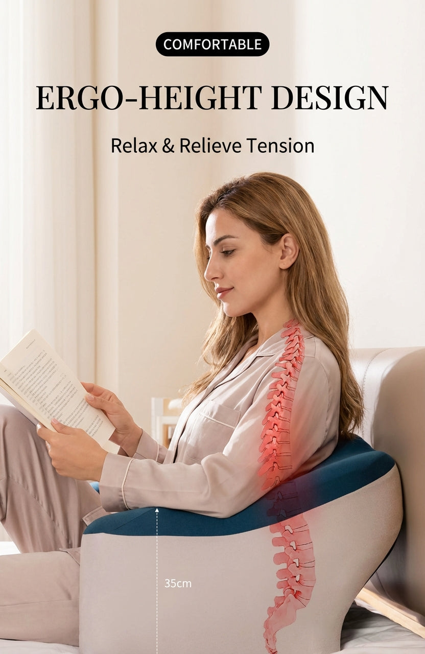 Ergonomic Memory Foam Reading Pillow & Bed Lounge Cushion