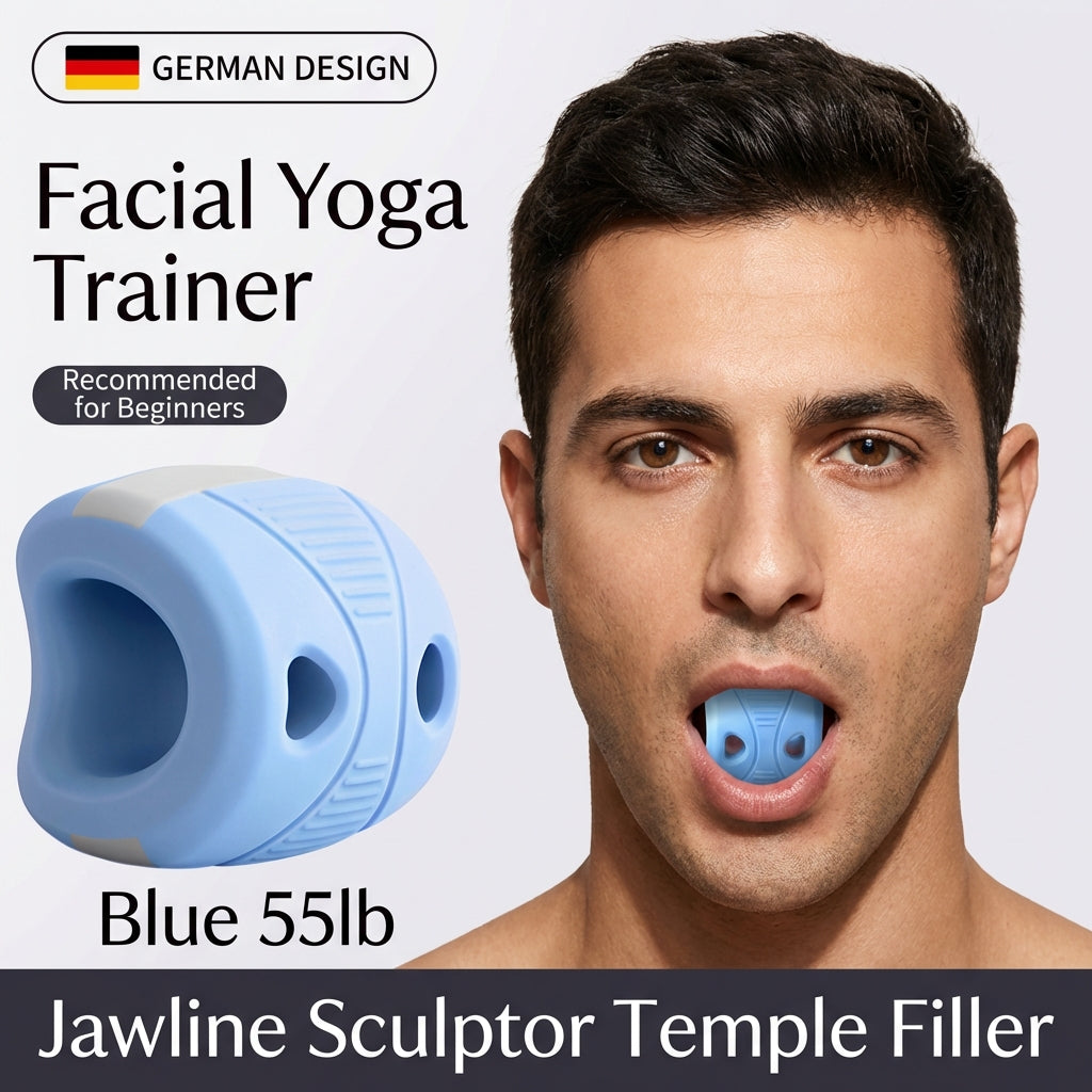 Xinen® German-Design Facial Yoga Trainer – Jawline Exerciser (35LB / 45LB / 55LB Silicone Bite Trainer)