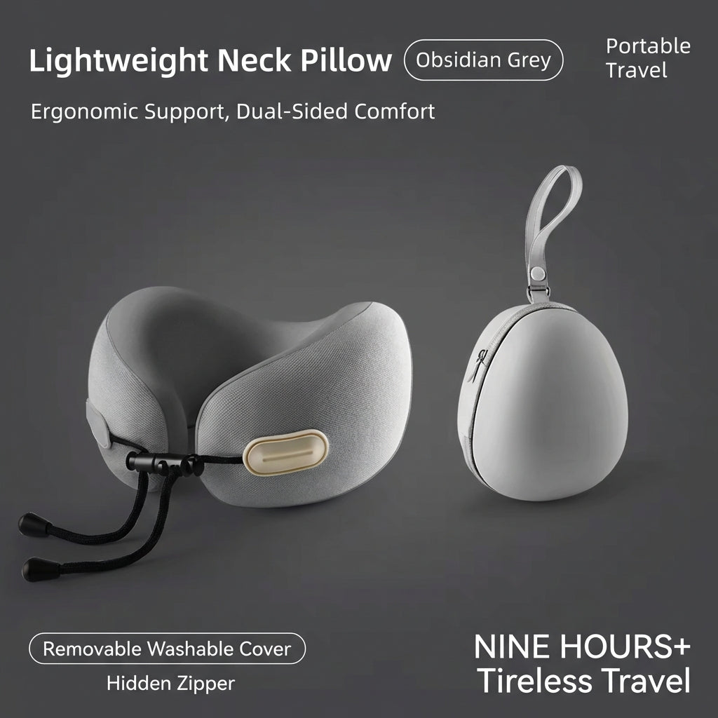 JOURNEY+ CloudSoft™ V-Shape Memory Foam Travel Neck Pillow – Premium Portable U-Shaped Support for Flights & Long Journeys
