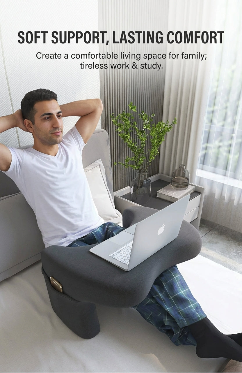 Multi-Functional Ergonomic Reading & Laptop Pillow – Memory Foam Bed Workstation