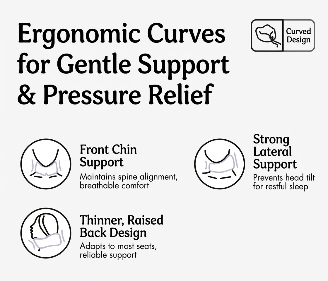 JOURNEY+ CloudSoft™ V-Shape Memory Foam Travel Neck Pillow – Premium Portable U-Shaped Support for Flights & Long Journeys