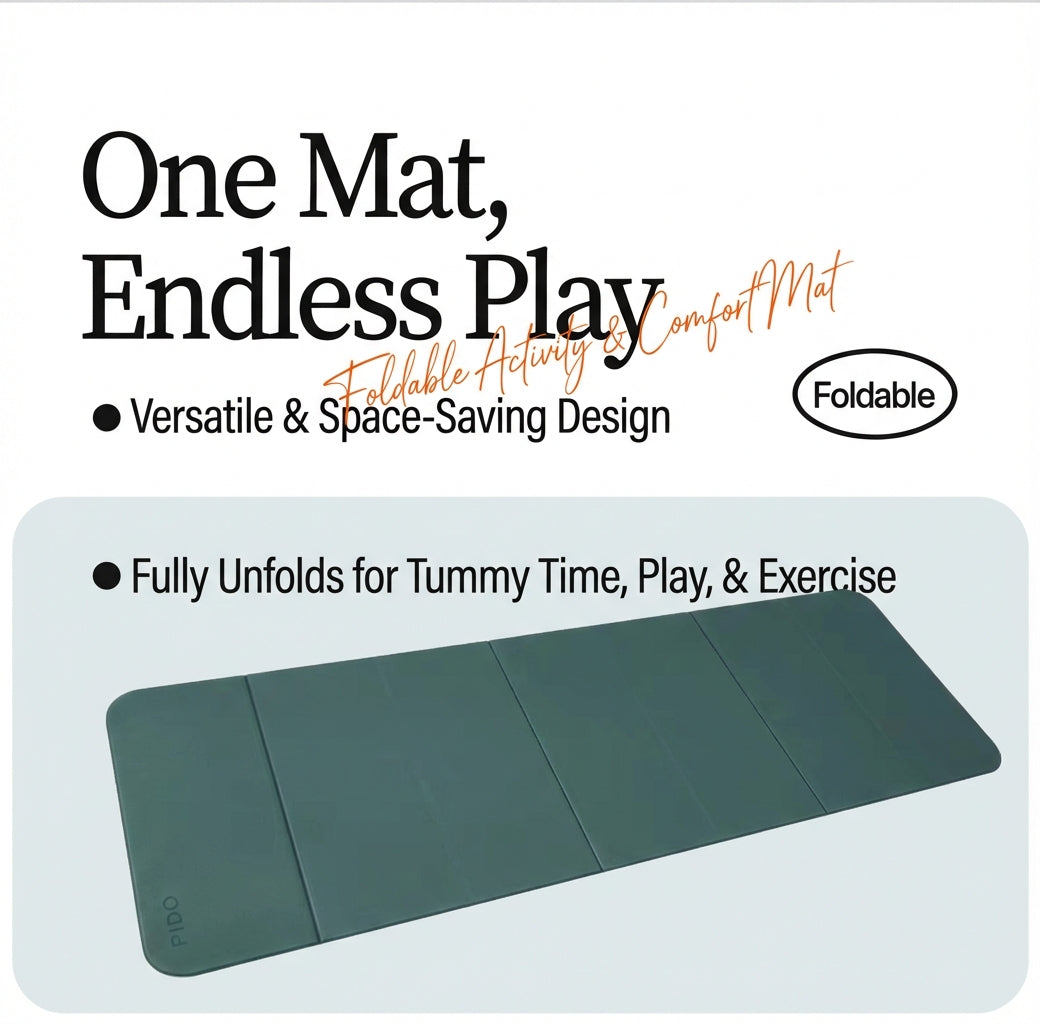 Pido™ Premium Foldable Yoga & Fitness Mat – Thick, Shock-Absorbing, Non-Slip Home Workout Mat (Silent Impact Technology)