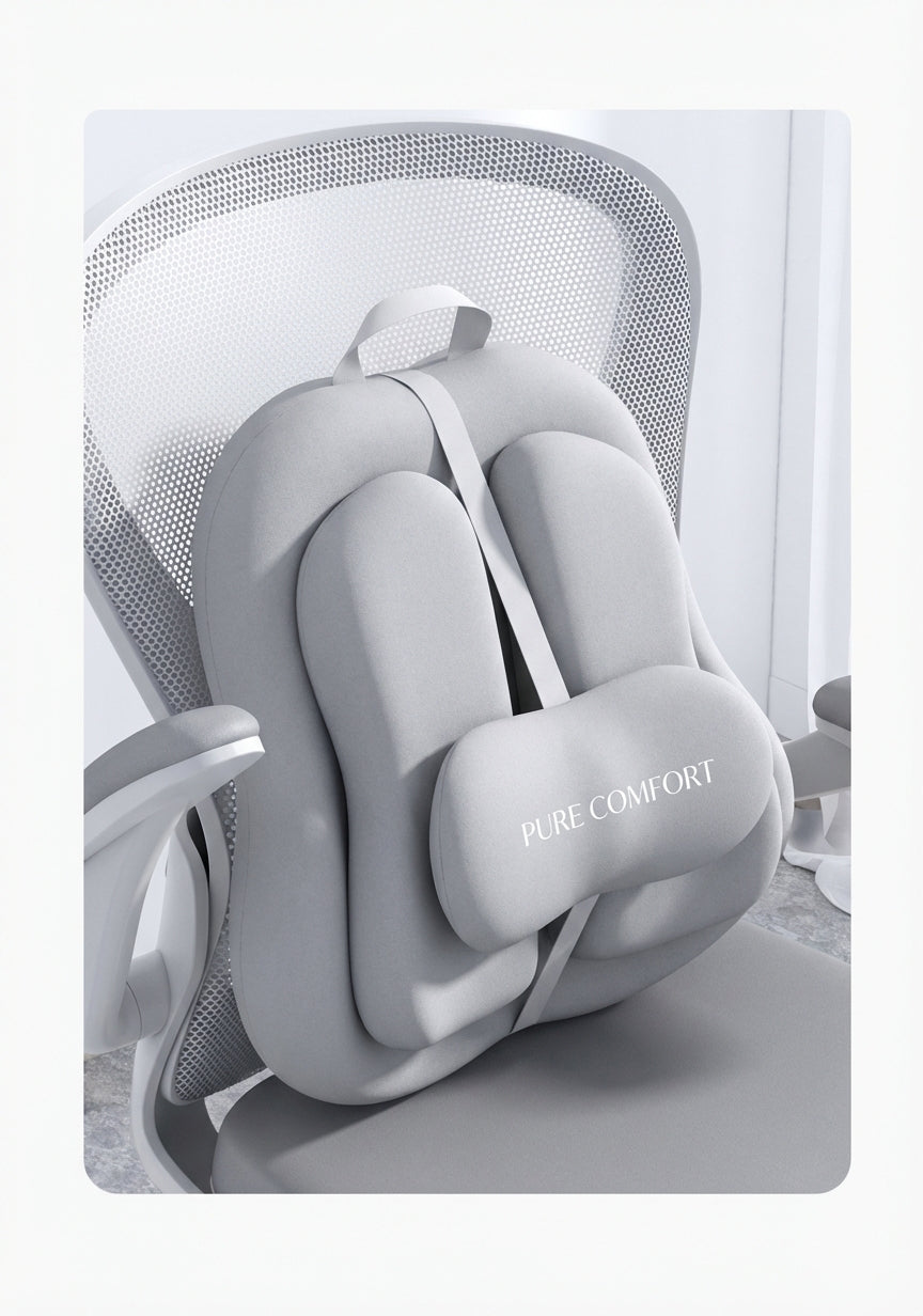 YOTOK® Japan Ergonomic Lumbar Support Cushion – Memory Foam Office Chair Back Pillow (Upgraded Edition)