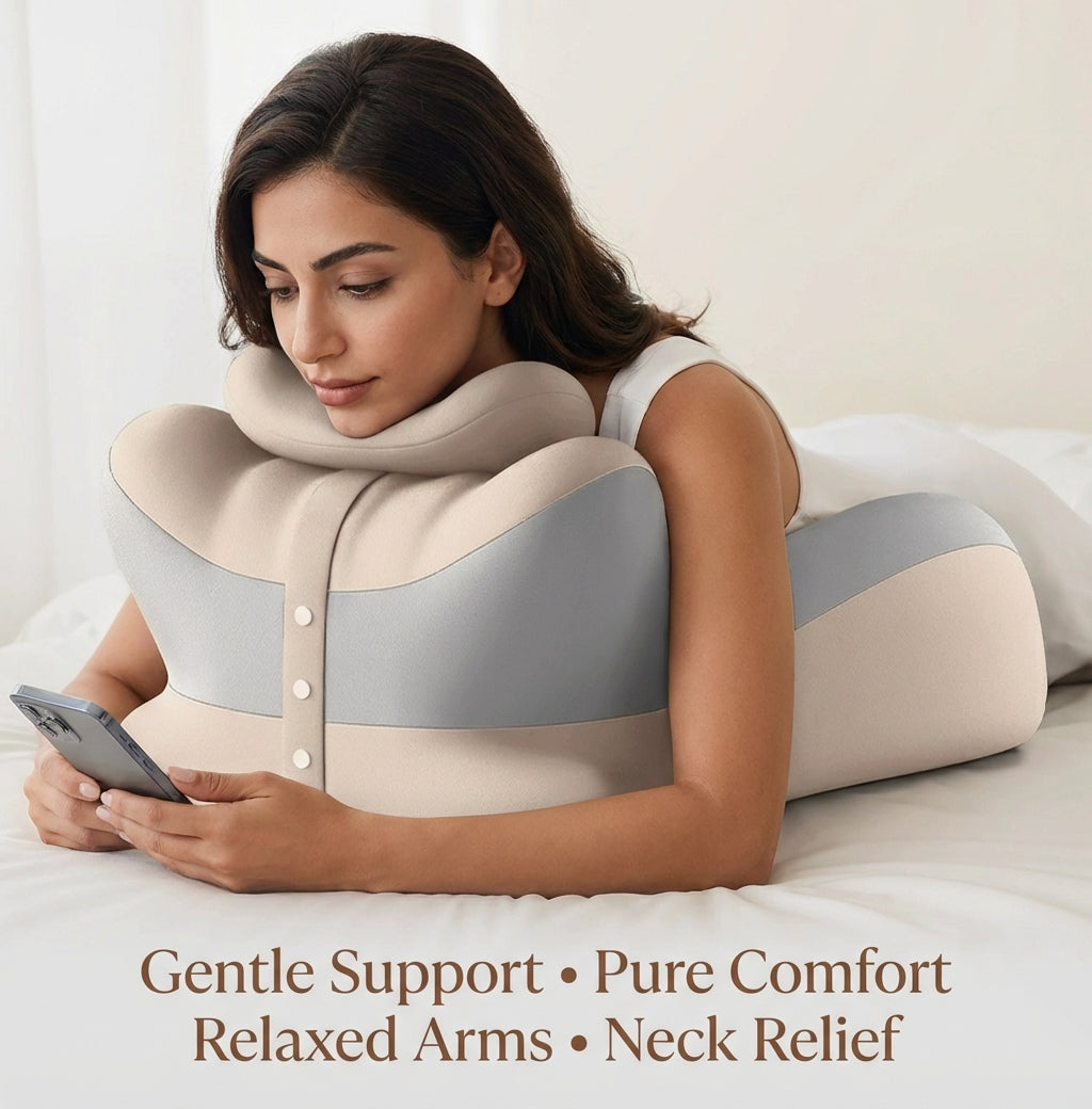 NeLar Ergonomic Elevation Support Pillow – Adjustable Cervical & Back Relief Cushion