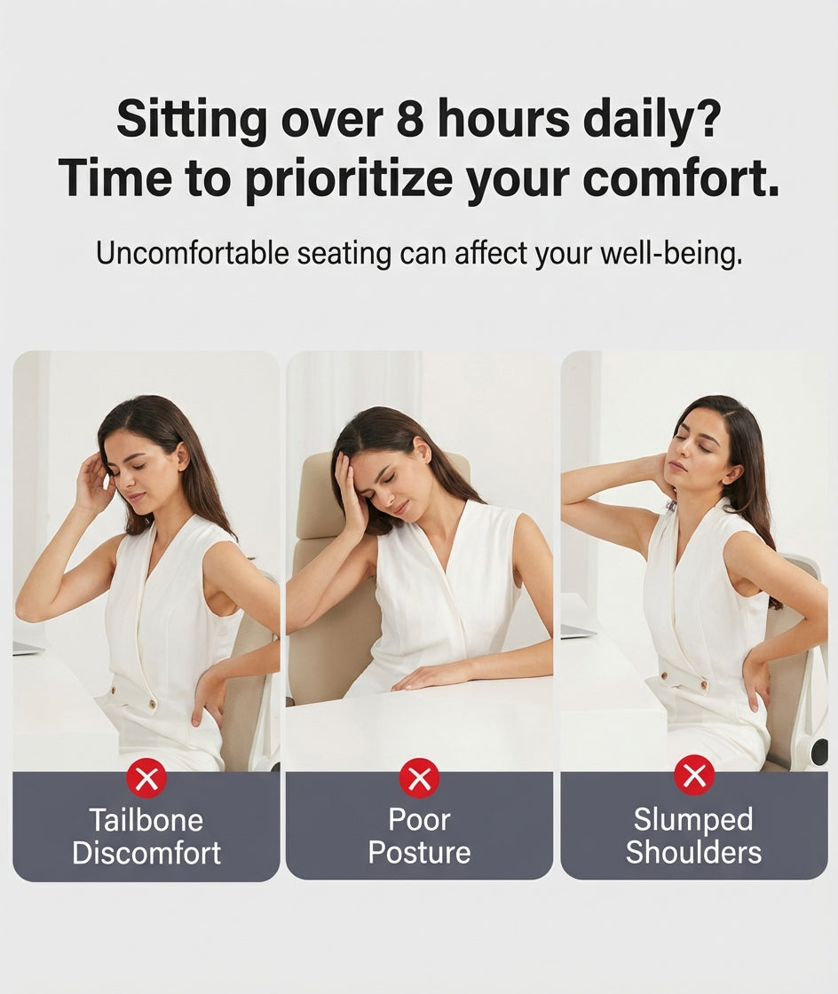 Ergonomic Posture Support Seat Cushion with Integrated Backrest