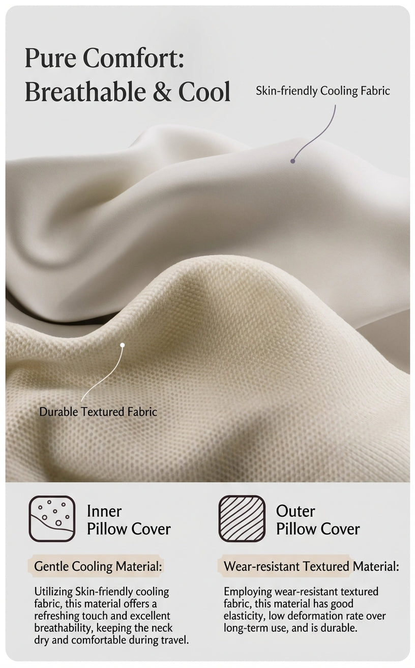JOURNEY+ CloudSoft™ V-Shape Memory Foam Travel Neck Pillow – Premium Portable U-Shaped Support for Flights & Long Journeys