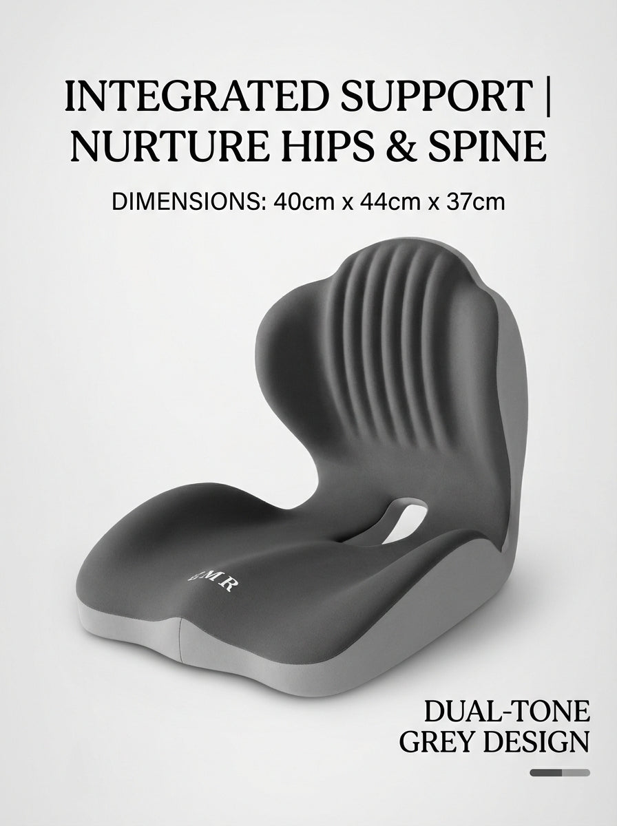 Ergonomic Posture Support Seat Cushion with Integrated Backrest