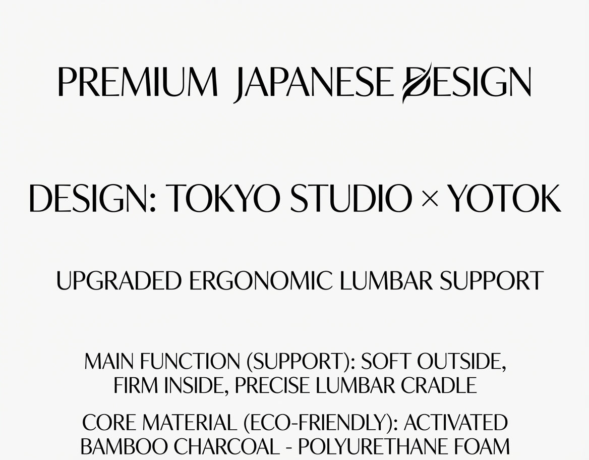 YOTOK® Japan Ergonomic Lumbar Support Cushion – Memory Foam Office Chair Back Pillow (Upgraded Edition)