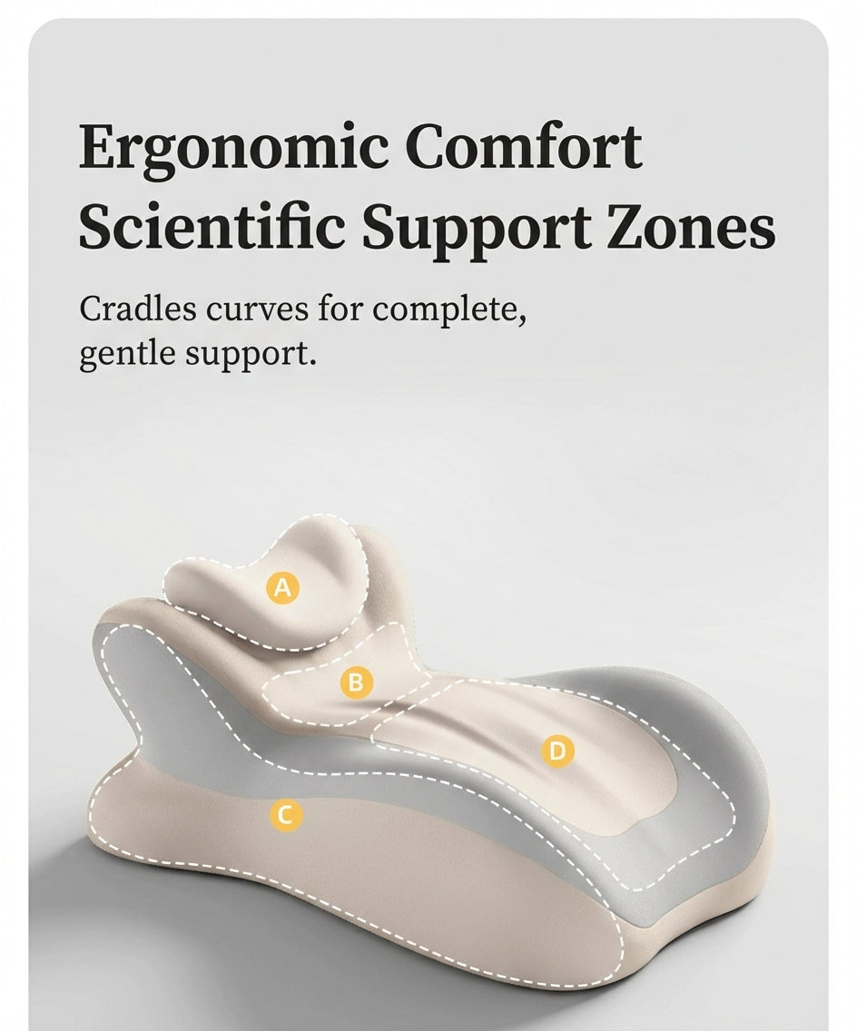 NeLar Ergonomic Elevation Support Pillow – Adjustable Cervical & Back Relief Cushion