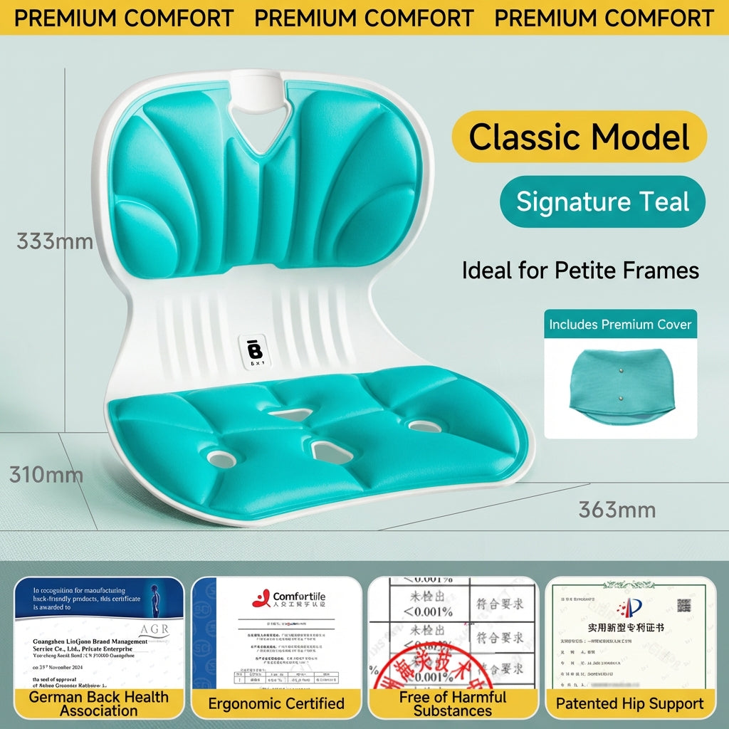 BKT® Ergonomic Lumbar & Seat Support Cushion – Back & Hip Posture Corrector for Office & Home (Official Flagship)