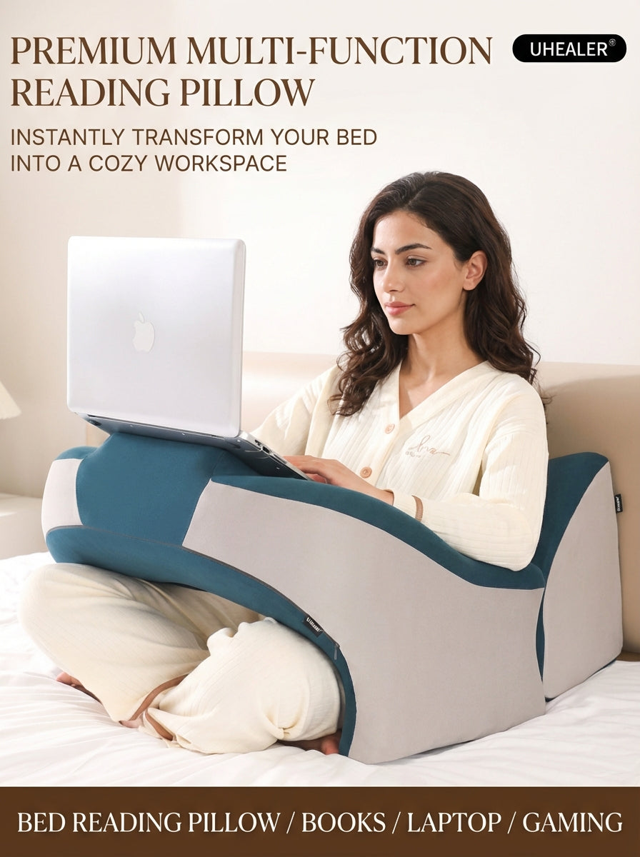 Ergonomic Memory Foam Reading Pillow & Bed Lounge Cushion