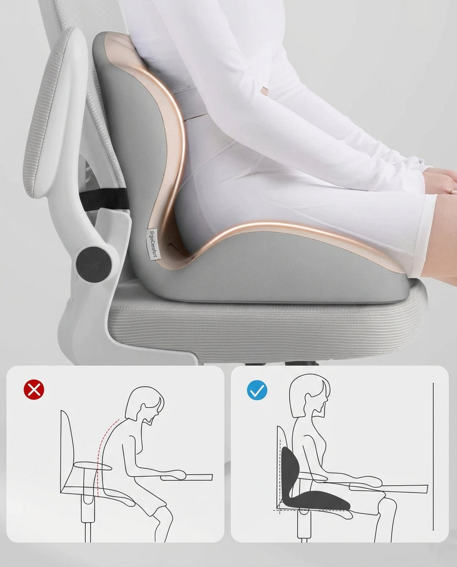 Ergonomic Posture Support Seat Cushion with Integrated Backrest