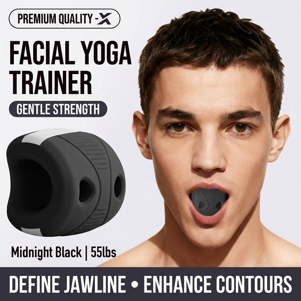 Xinen® German-Design Facial Yoga Trainer – Jawline Exerciser (35LB / 45LB / 55LB Silicone Bite Trainer)
