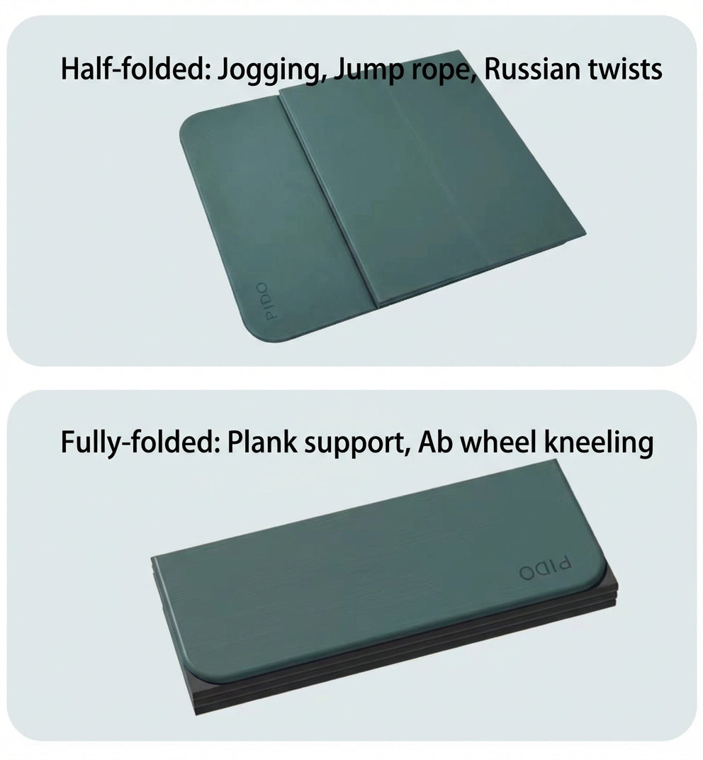 Pido™ Premium Foldable Yoga & Fitness Mat – Thick, Shock-Absorbing, Non-Slip Home Workout Mat (Silent Impact Technology)