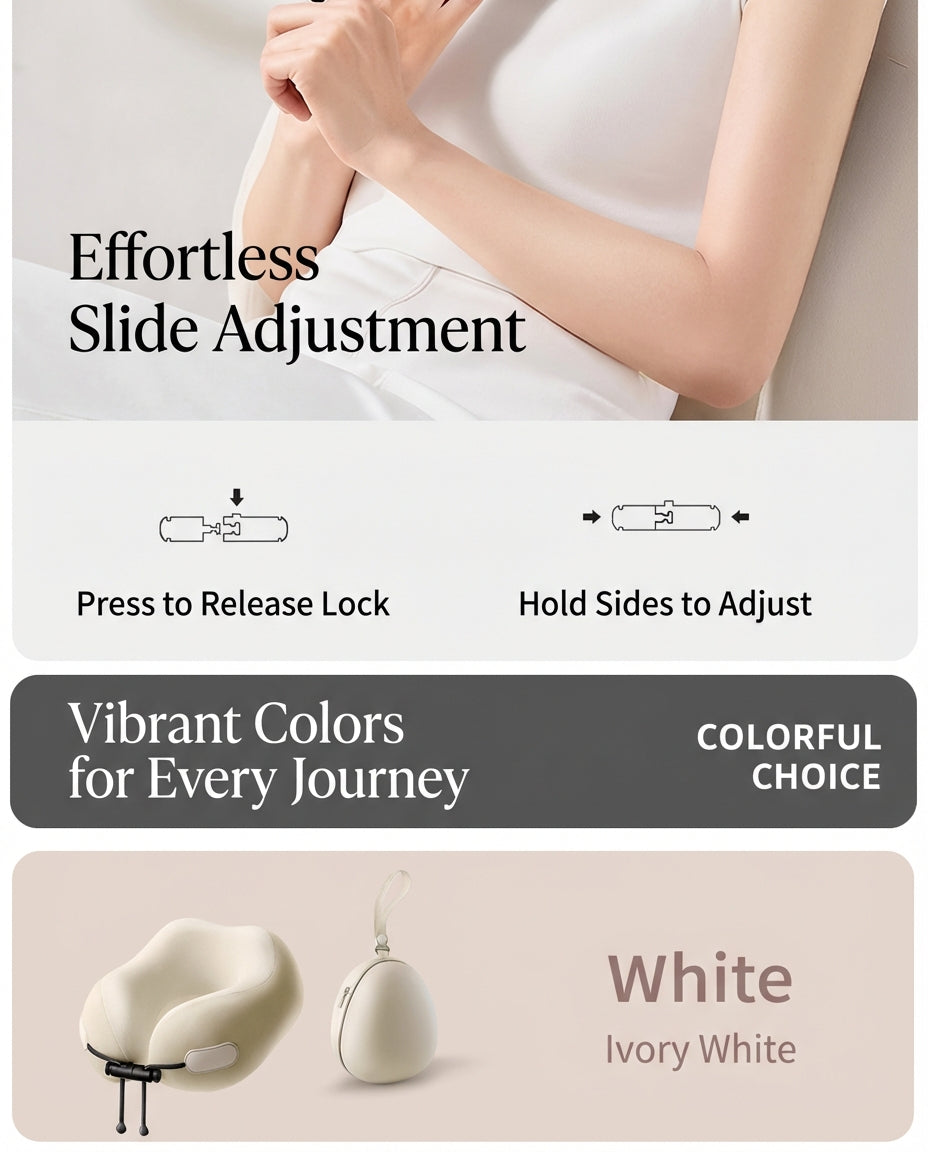 JOURNEY+ CloudSoft™ V-Shape Memory Foam Travel Neck Pillow – Premium Portable U-Shaped Support for Flights & Long Journeys