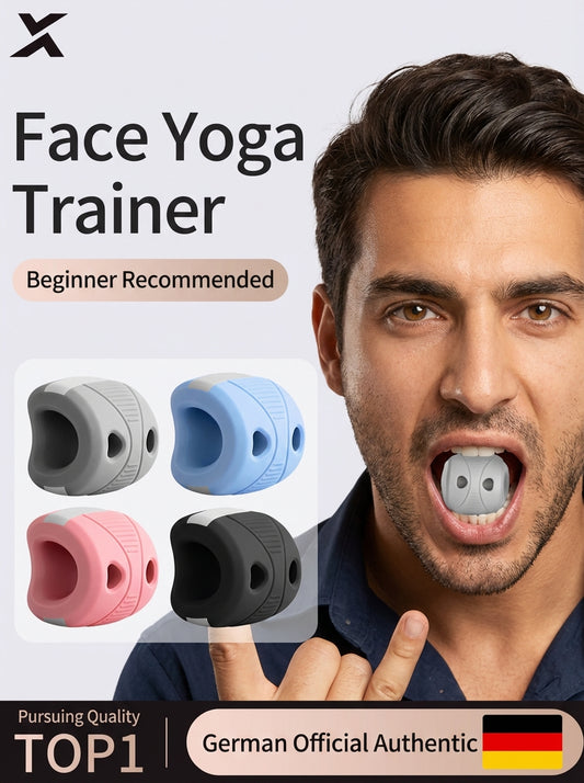Xinen® German-Design Facial Yoga Trainer – Jawline Exerciser (35LB / 45LB / 55LB Silicone Bite Trainer)