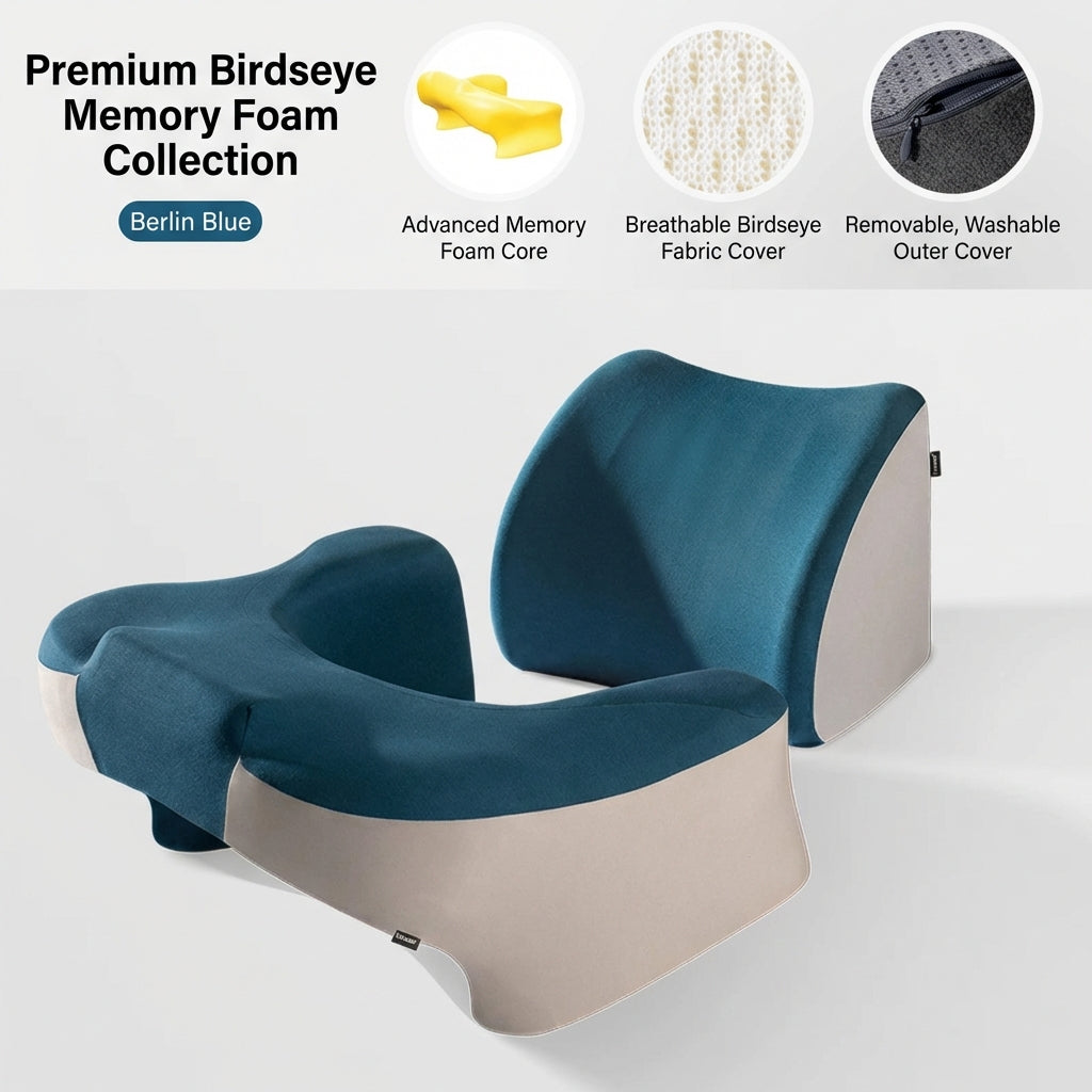 Ergonomic Memory Foam Reading Pillow & Bed Lounge Cushion