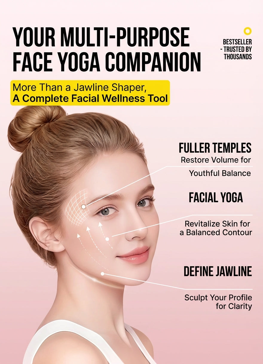RXL® Facial Yoga Jawline Trainer – 3-Level Resistance Silicone Bite Ball (V-Shape Sculpting Tool)
