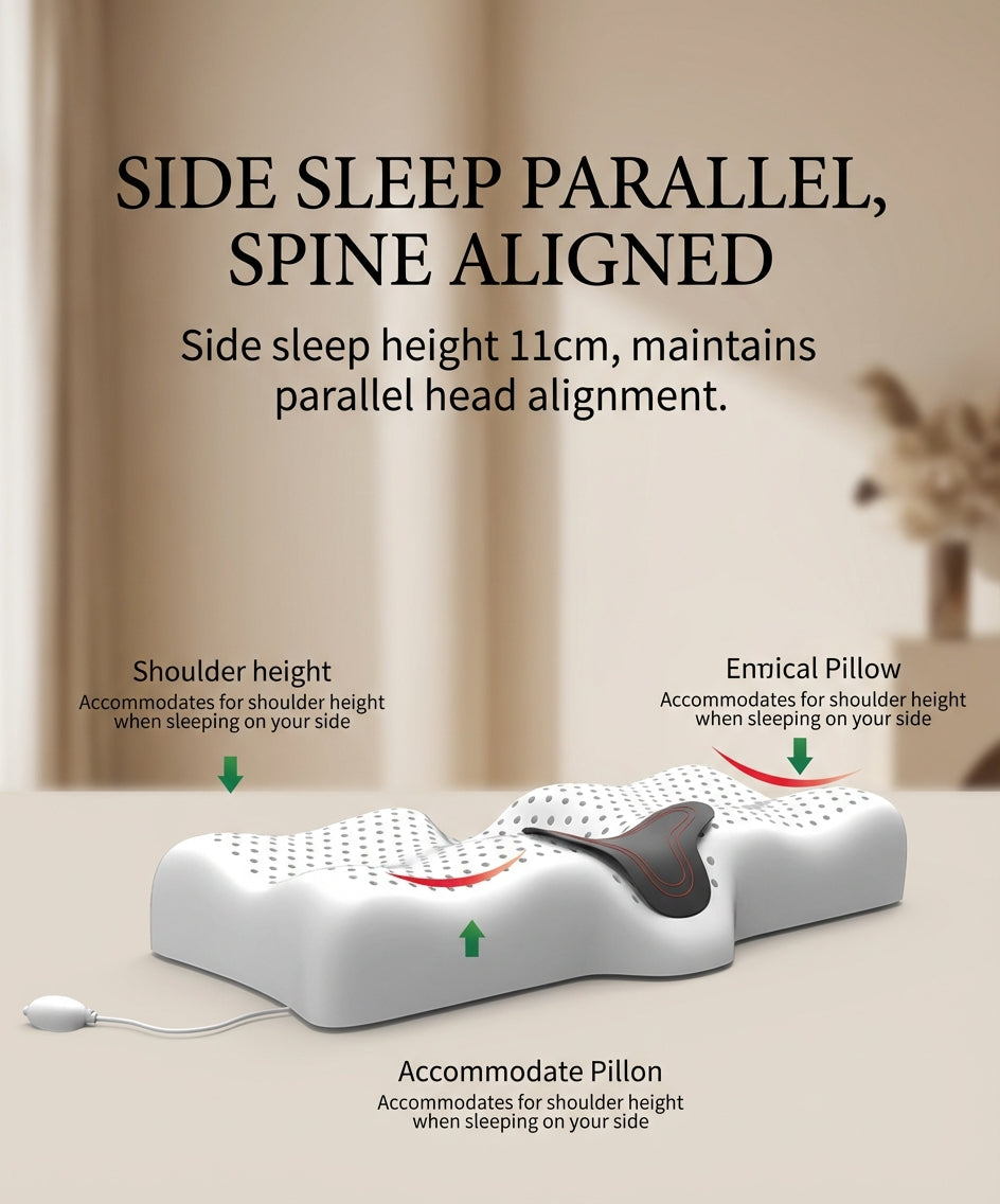 Sleepycat Ergonomic Natural Latex Cervical Pillow with Adjustable Airbag