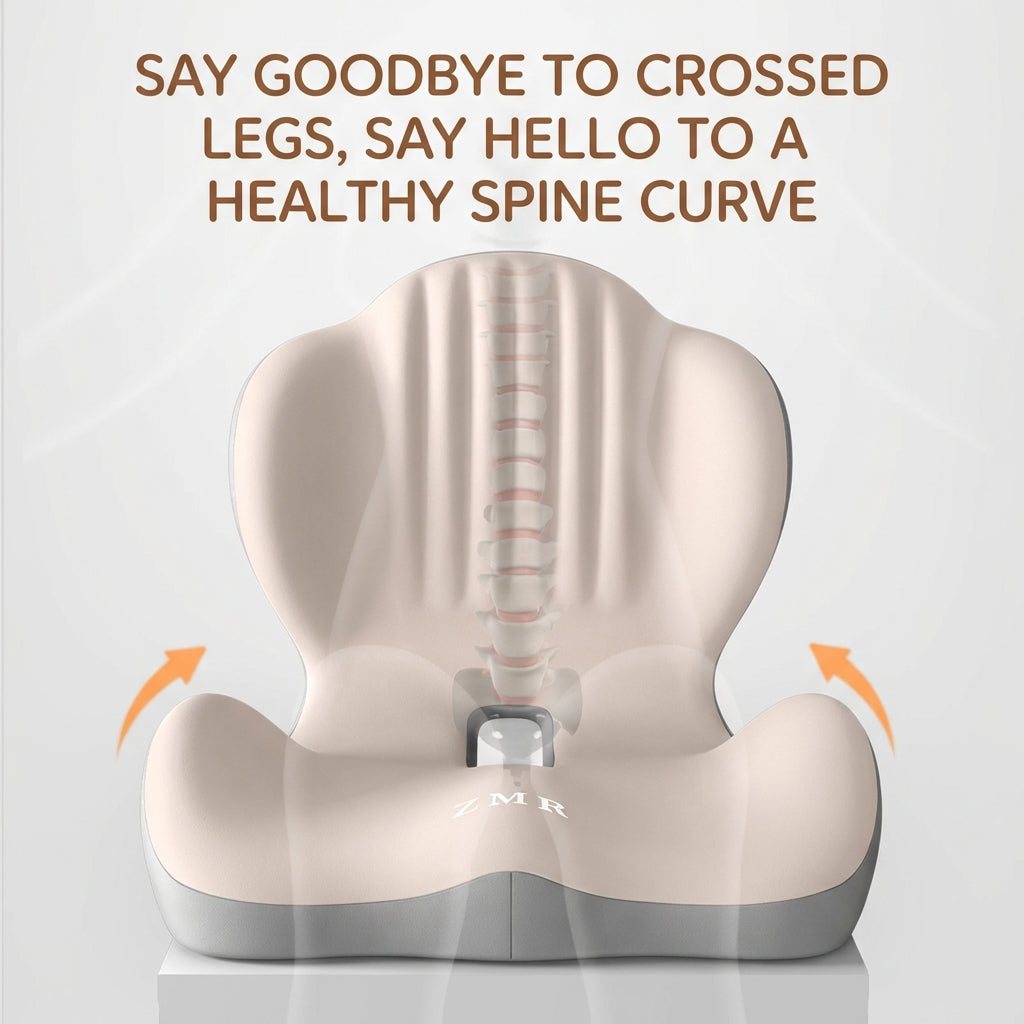 Ergonomic Posture Support Seat Cushion with Integrated Backrest