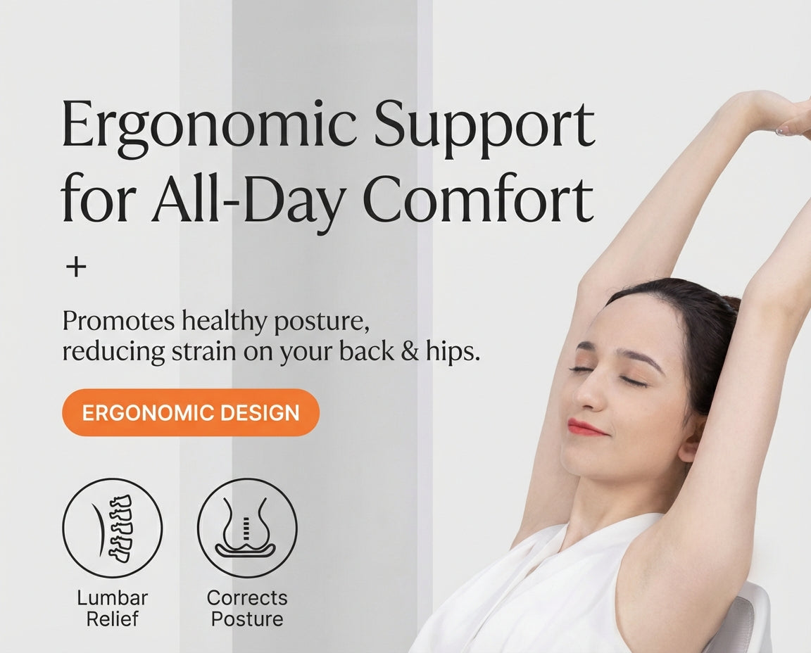 Ergonomic Posture Support Seat Cushion with Integrated Backrest