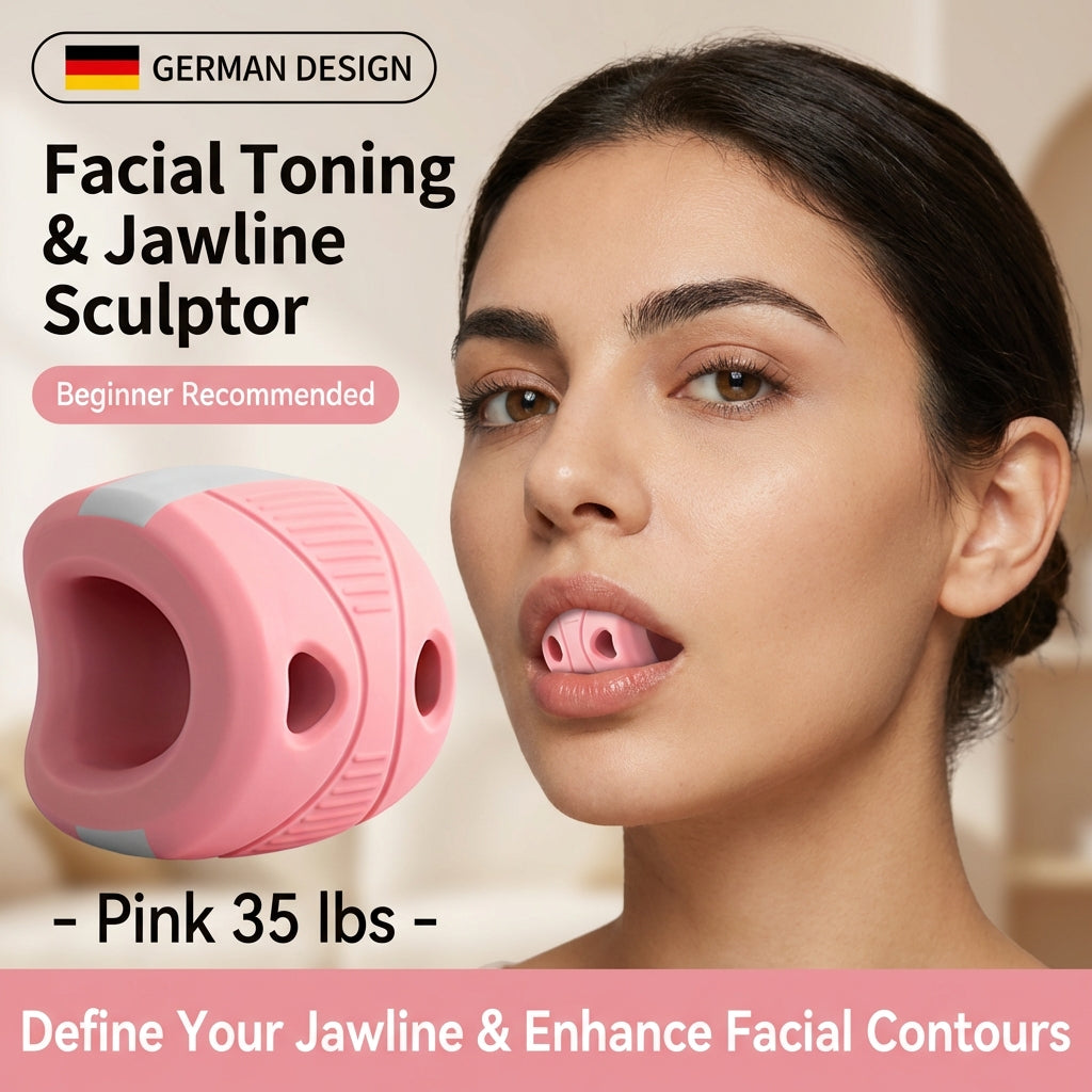 Xinen® German-Design Facial Yoga Trainer – Jawline Exerciser (35LB / 45LB / 55LB Silicone Bite Trainer)