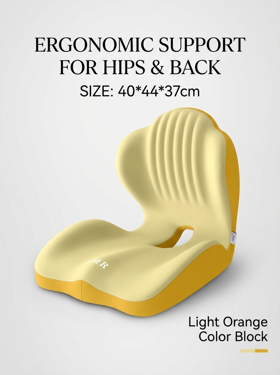 Ergonomic Posture Support Seat Cushion with Integrated Backrest