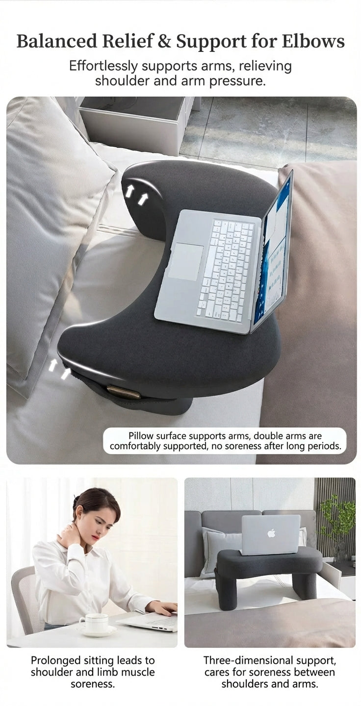 Multi-Functional Ergonomic Reading & Laptop Pillow – Memory Foam Bed Workstation