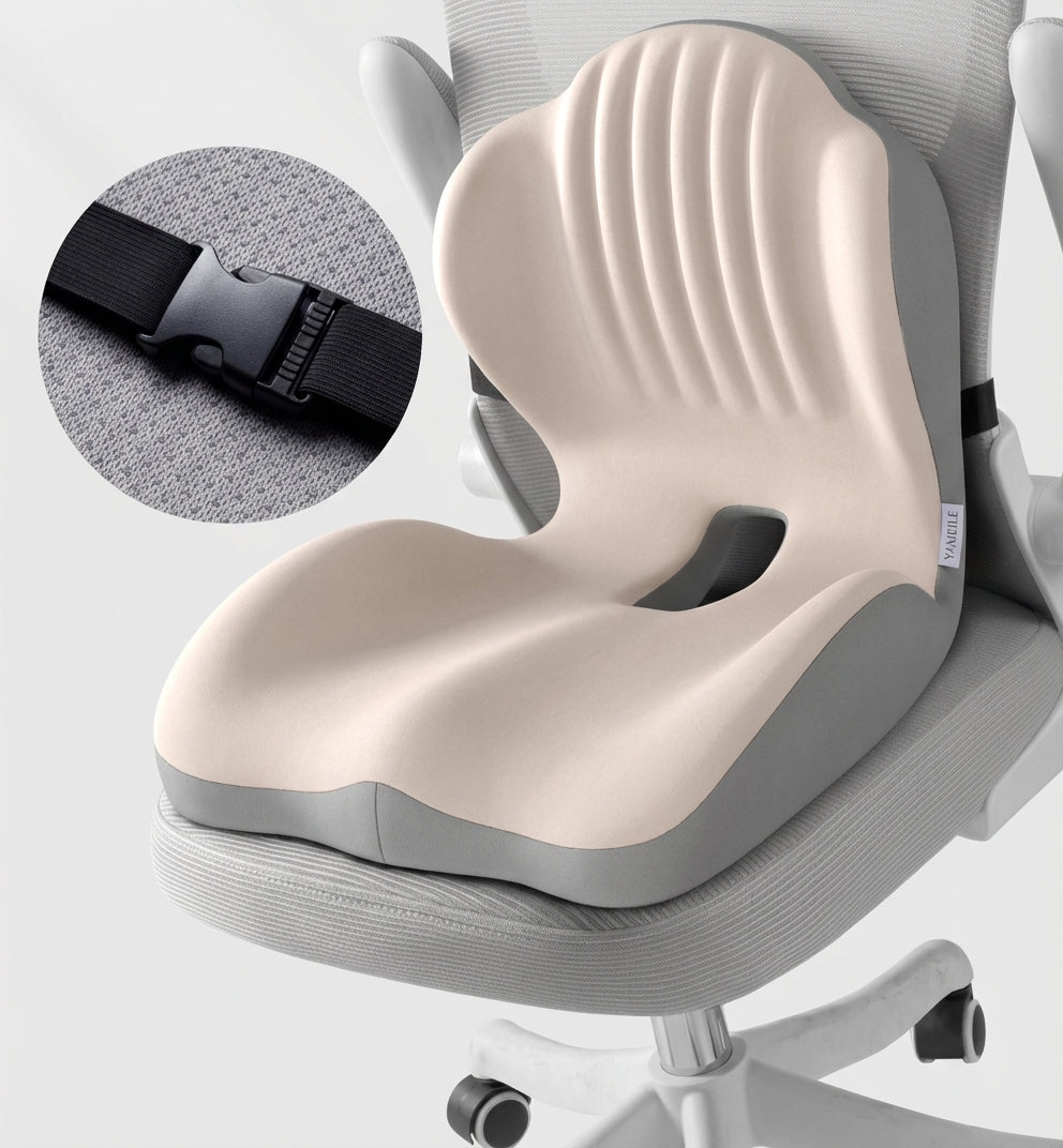 Ergonomic Posture Support Seat Cushion with Integrated Backrest