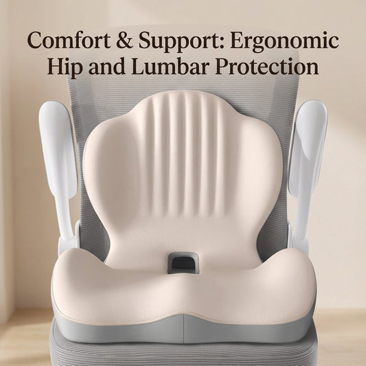 Ergonomic Posture Support Seat Cushion with Integrated Backrest