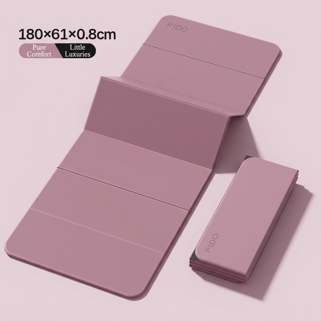 Pido™ Premium Foldable Yoga & Fitness Mat – Thick, Shock-Absorbing, Non-Slip Home Workout Mat (Silent Impact Technology)