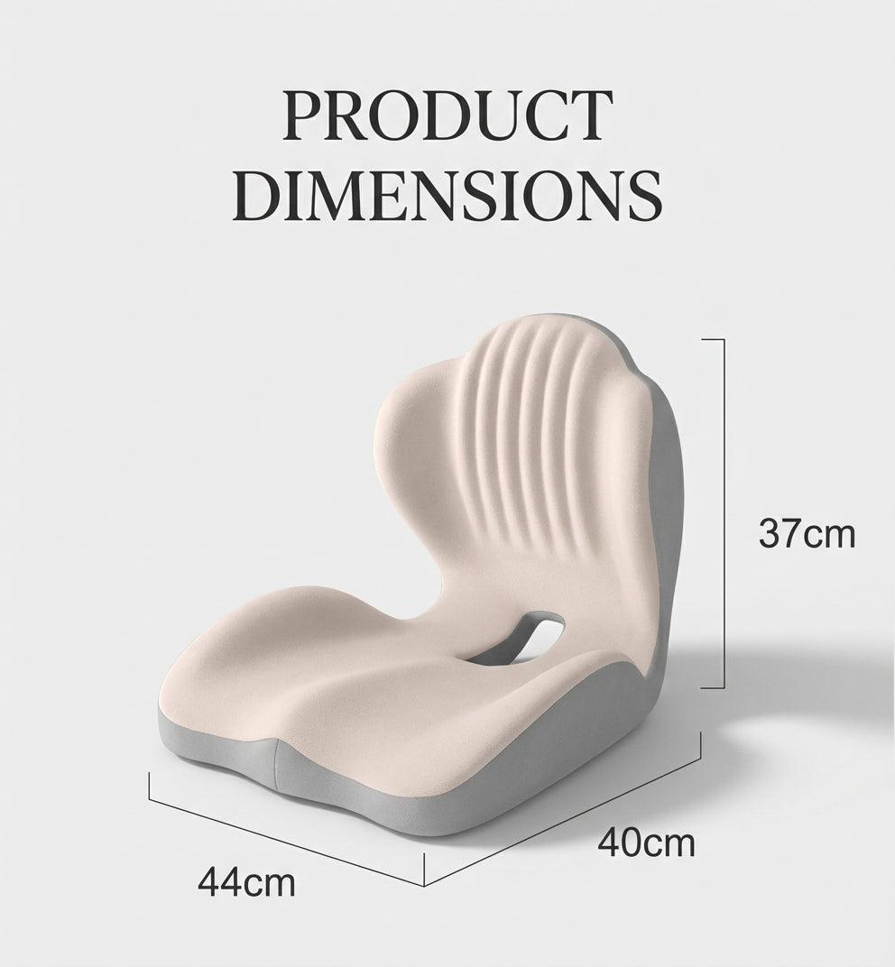 Ergonomic Posture Support Seat Cushion with Integrated Backrest