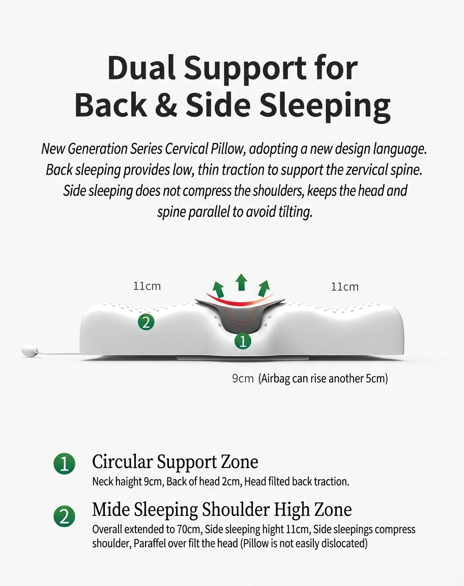 Sleepycat Ergonomic Natural Latex Cervical Pillow with Adjustable Airbag