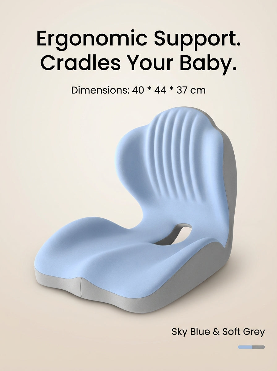 Ergonomic Posture Support Seat Cushion with Integrated Backrest