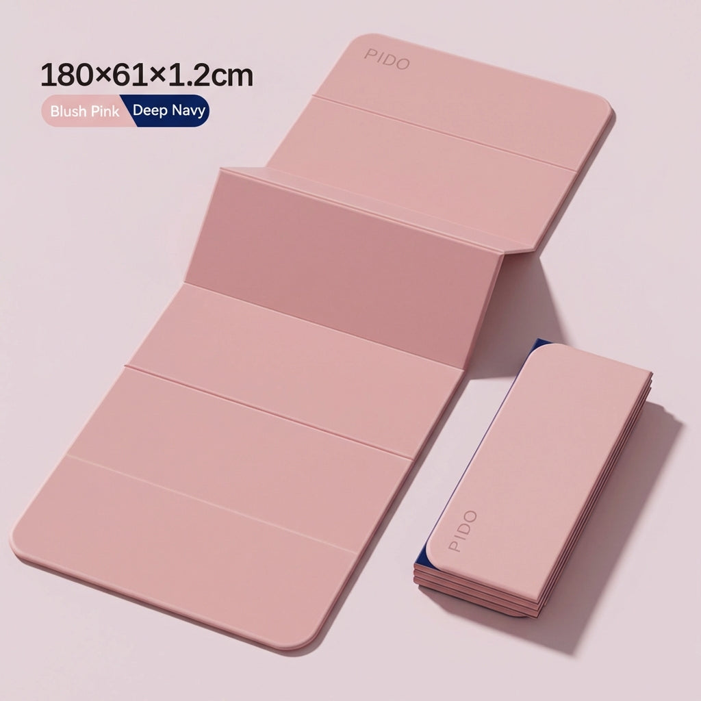 Pido™ Premium Foldable Yoga & Fitness Mat – Thick, Shock-Absorbing, Non-Slip Home Workout Mat (Silent Impact Technology)