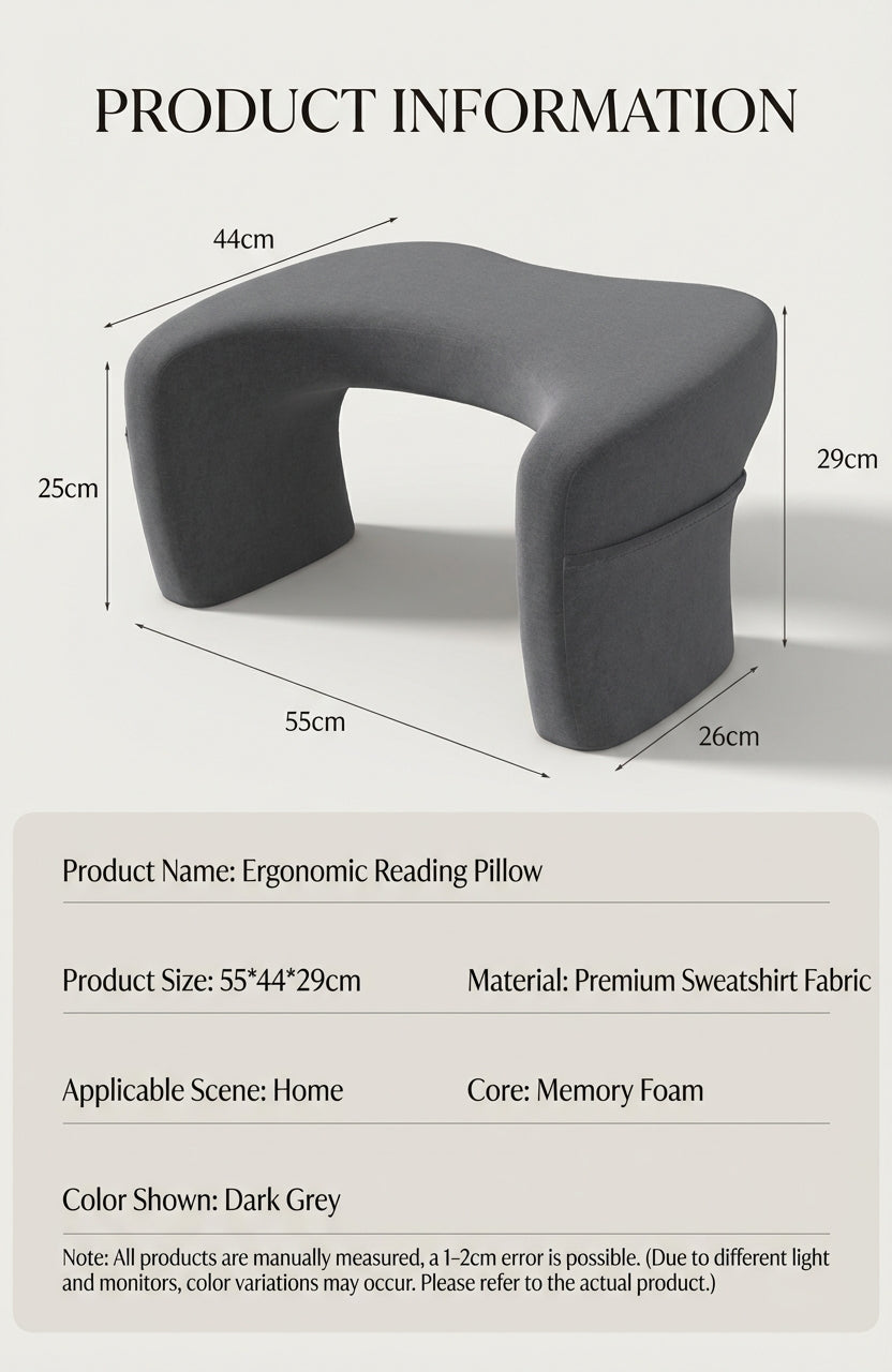 Multi-Functional Ergonomic Reading & Laptop Pillow – Memory Foam Bed Workstation