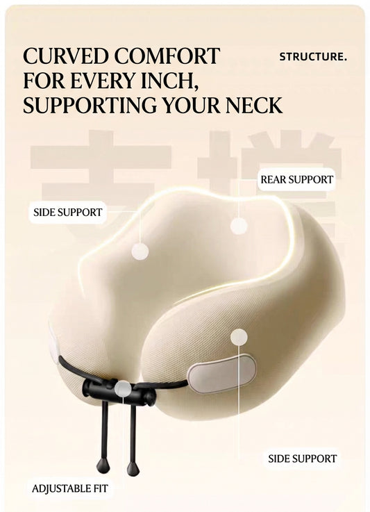JOURNEY+ CloudSoft™ V-Shape Memory Foam Travel Neck Pillow – Premium Portable U-Shaped Support for Flights & Long Journeys