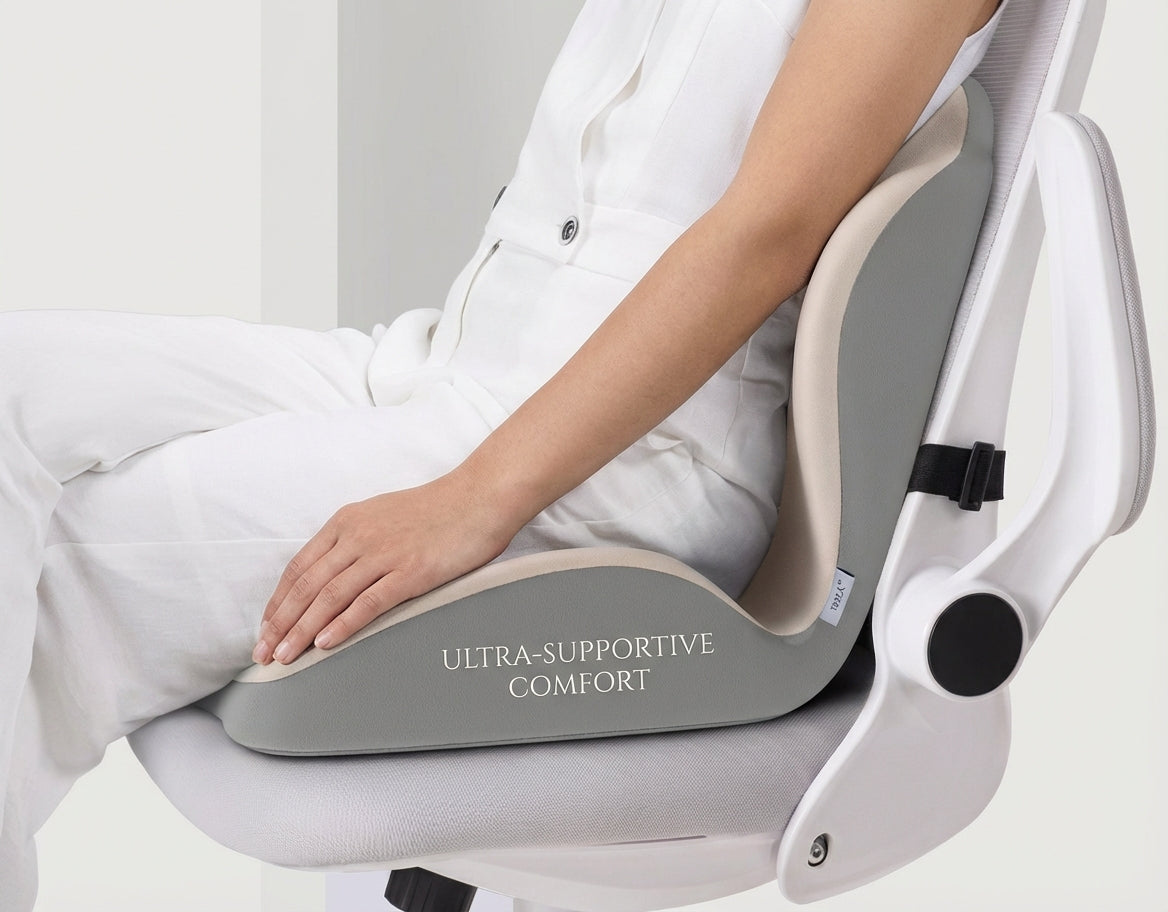 Ergonomic Posture Support Seat Cushion with Integrated Backrest
