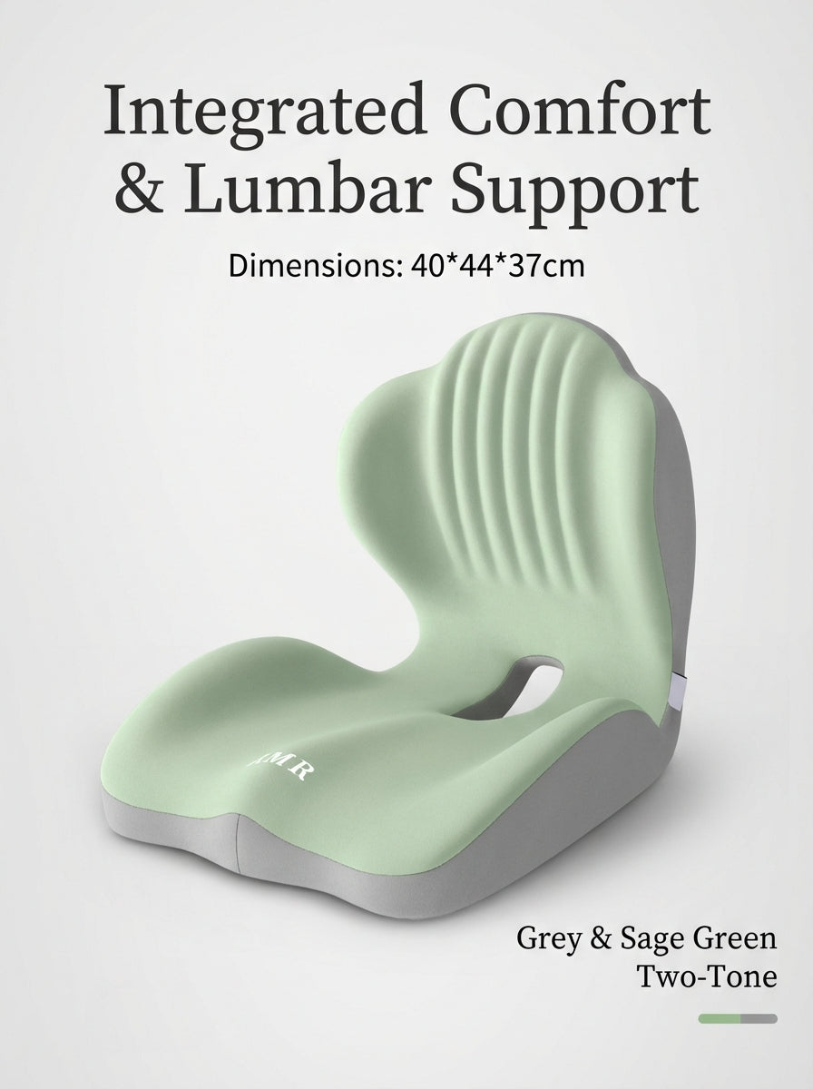 Ergonomic Posture Support Seat Cushion with Integrated Backrest
