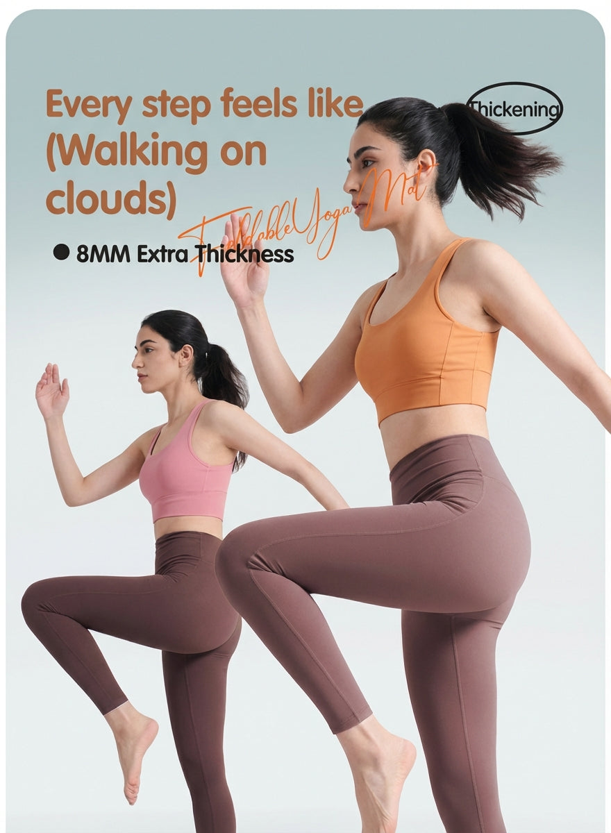 Pido™ Premium Foldable Yoga & Fitness Mat – Thick, Shock-Absorbing, Non-Slip Home Workout Mat (Silent Impact Technology)