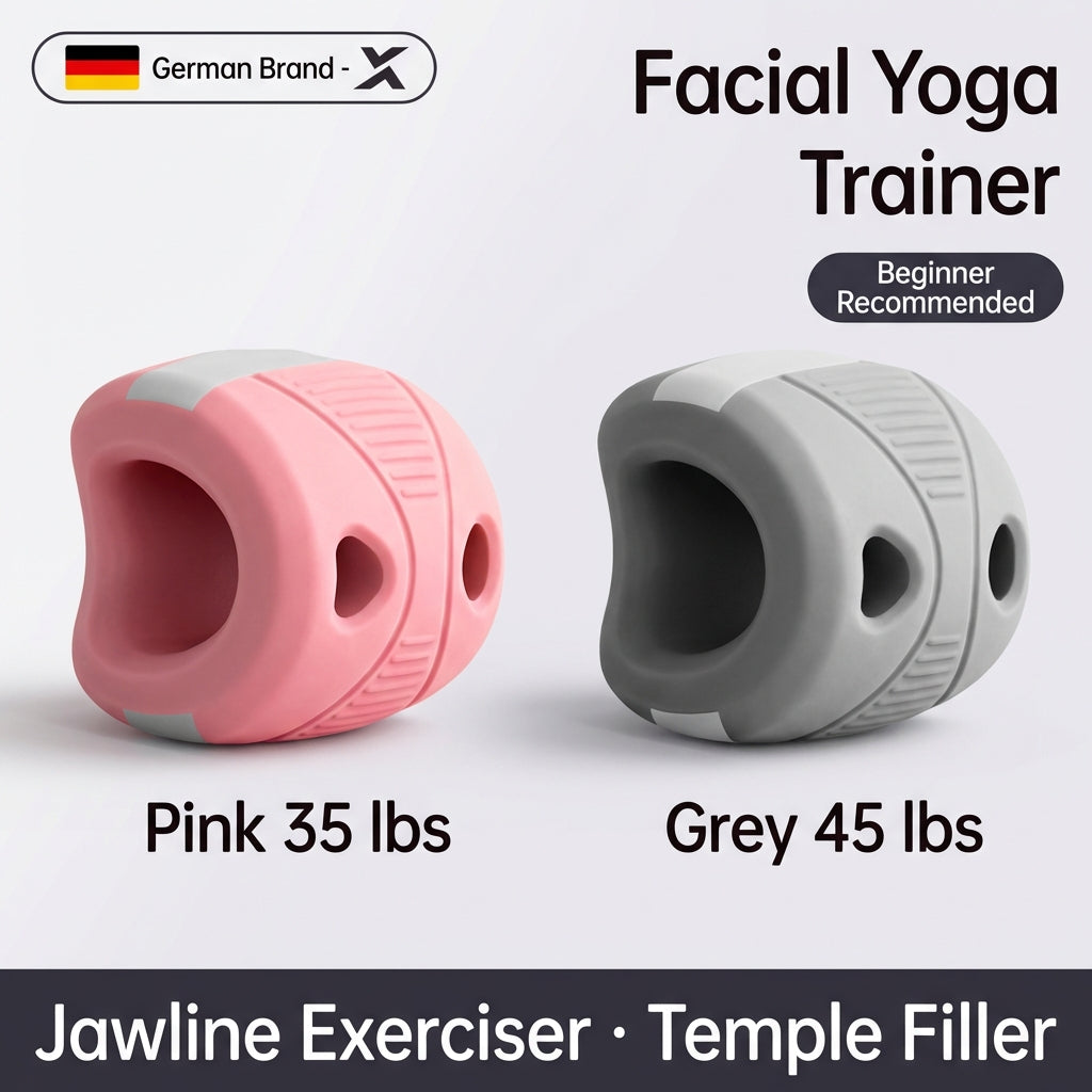 Xinen® German-Design Facial Yoga Trainer – Jawline Exerciser (35LB / 45LB / 55LB Silicone Bite Trainer)