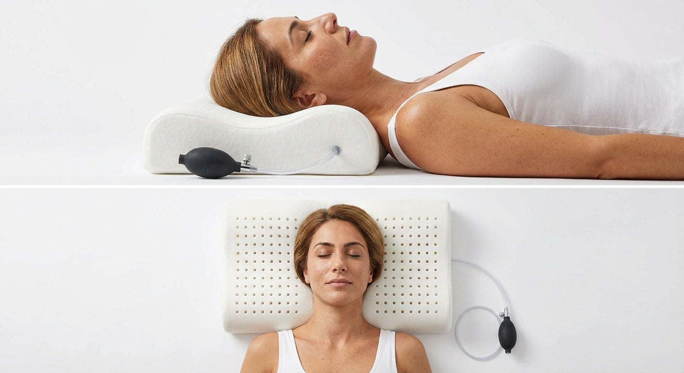 Sleepycat Ergonomic Natural Latex Cervical Pillow with Adjustable Airbag