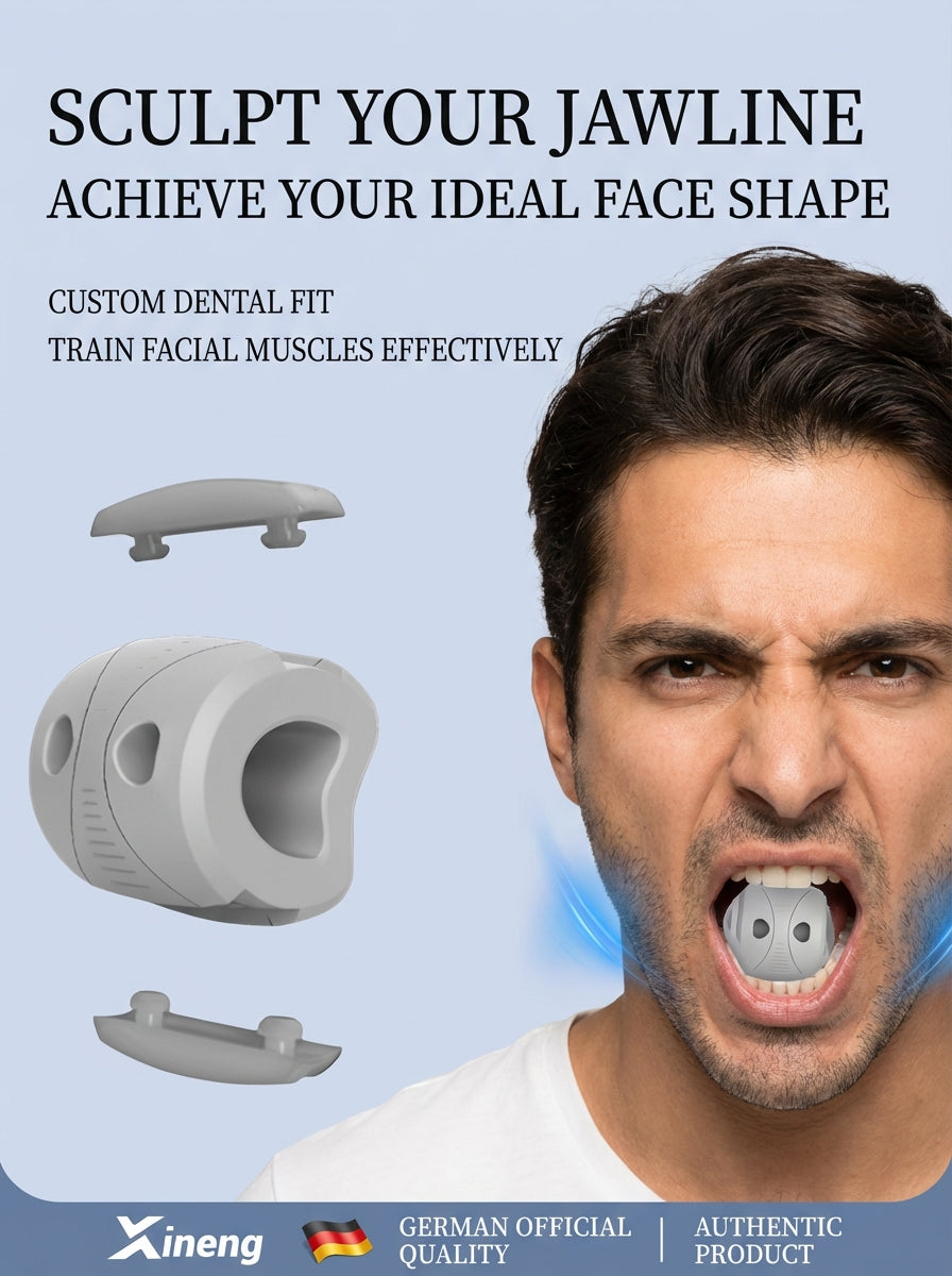 Xinen® German-Design Facial Yoga Trainer – Jawline Exerciser (35LB / 45LB / 55LB Silicone Bite Trainer)