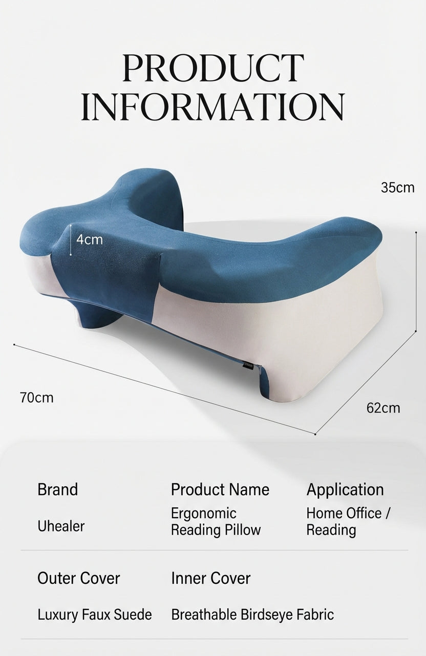 Ergonomic Memory Foam Reading Pillow & Bed Lounge Cushion