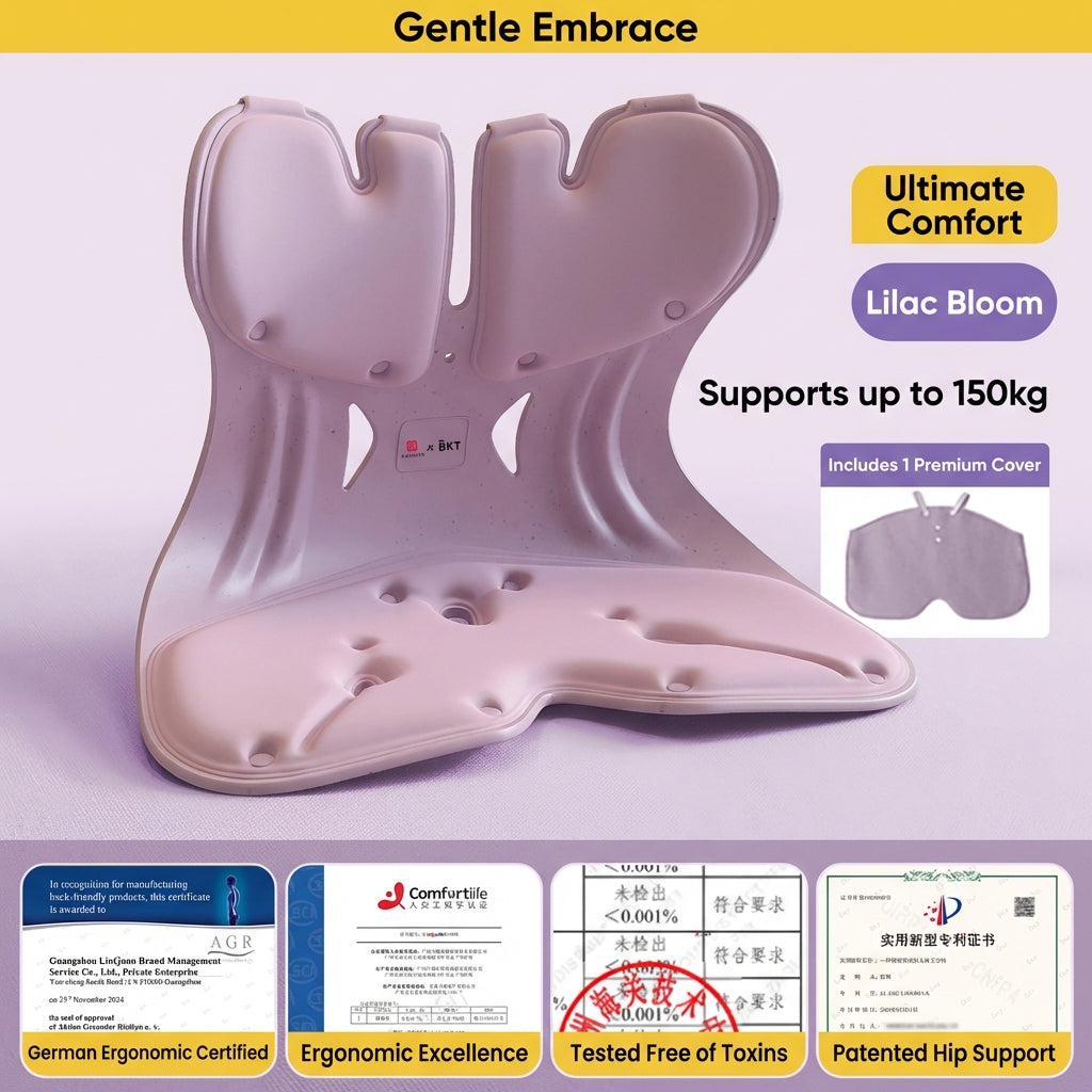 BKT® Ergonomic Lumbar & Seat Support Cushion – Back & Hip Posture Corrector for Office & Home (Official Flagship)