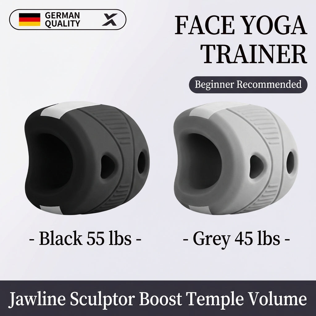 Xinen® German-Design Facial Yoga Trainer – Jawline Exerciser (35LB / 45LB / 55LB Silicone Bite Trainer)