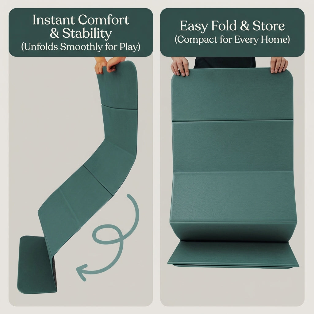 Pido™ Premium Foldable Yoga & Fitness Mat – Thick, Shock-Absorbing, Non-Slip Home Workout Mat (Silent Impact Technology)