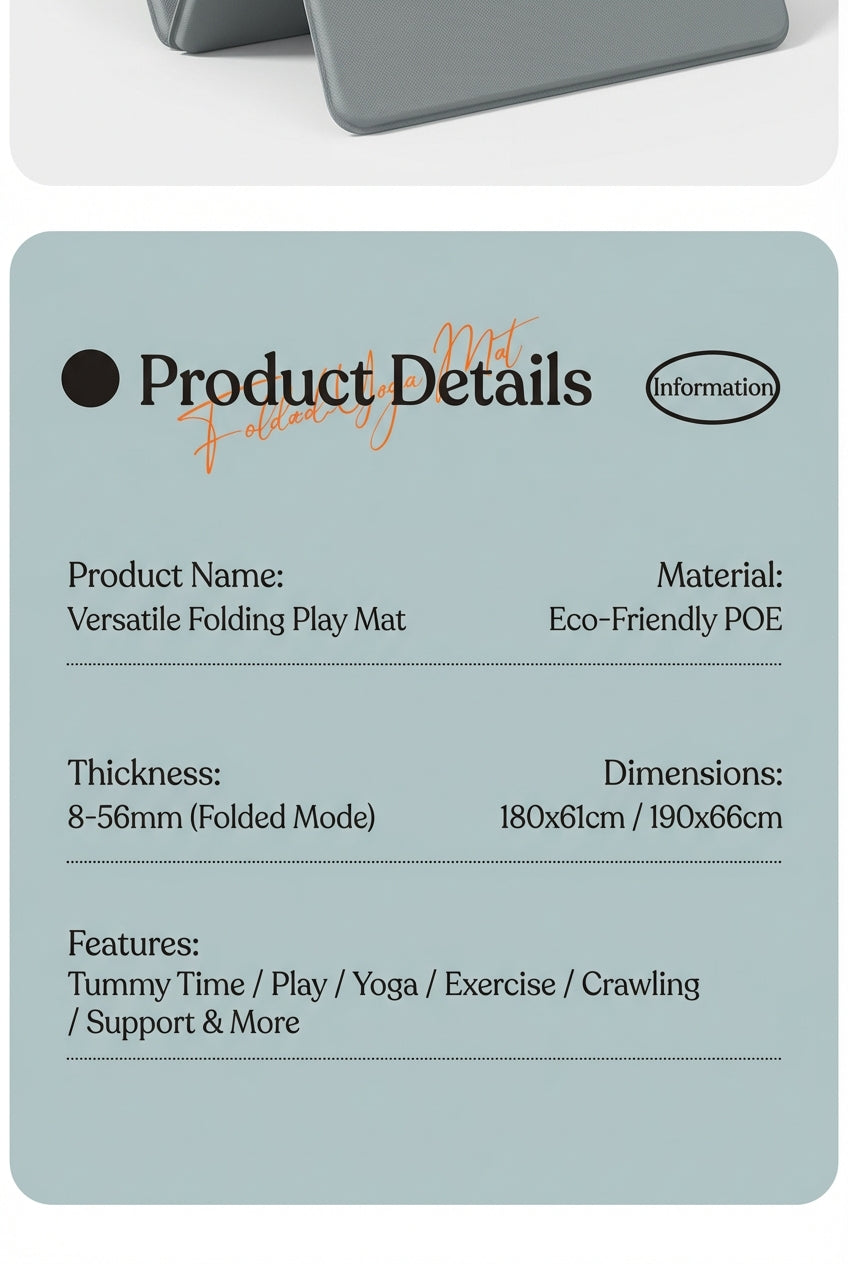 Pido™ Premium Foldable Yoga & Fitness Mat – Thick, Shock-Absorbing, Non-Slip Home Workout Mat (Silent Impact Technology)