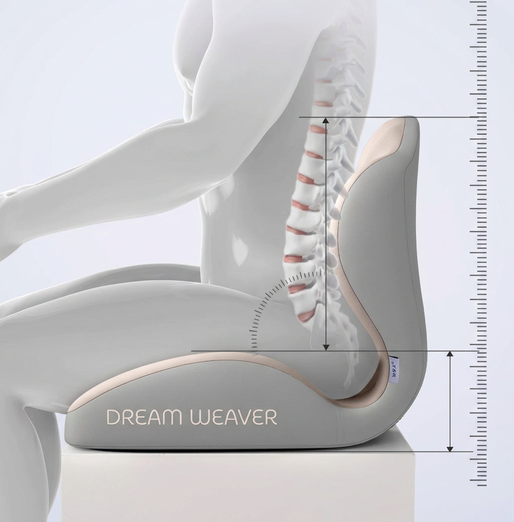 Ergonomic Posture Support Seat Cushion with Integrated Backrest